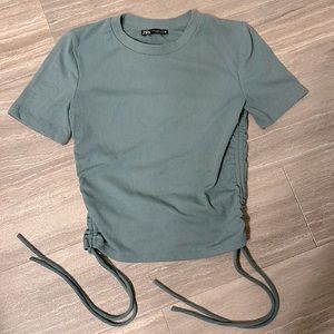 Zara Ribbed Crop Baby Tee